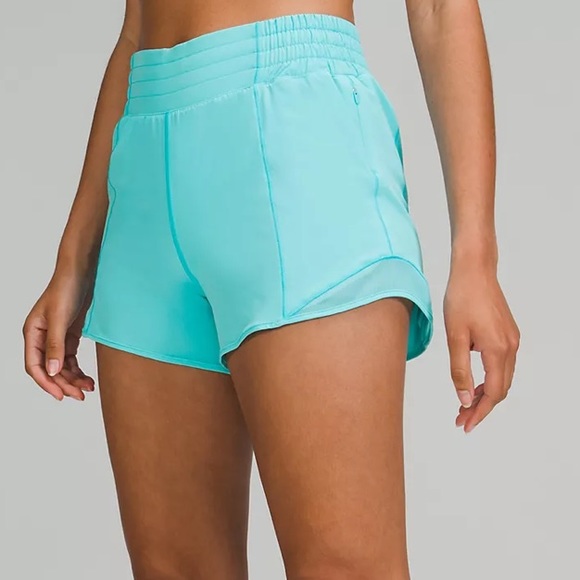 🔥LULULEMON HIGH RISE HOTTY HOT SHORT 4”-ELECTRIC TURQUOISE-6/10🔥 - Picture 9 of 11